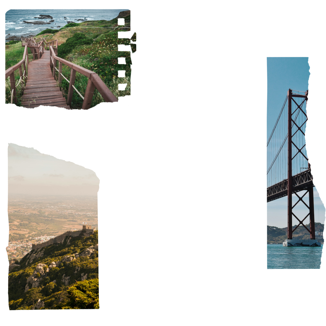 A collage featuring iconic views from Portugal