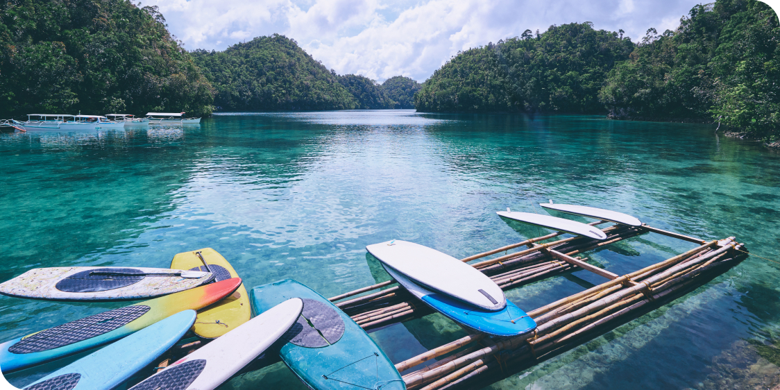 Sugba lagoon, tourists attraction. Beautiful landscape with blue sea lagoon, National Park, Siargao Island, Philippines-1