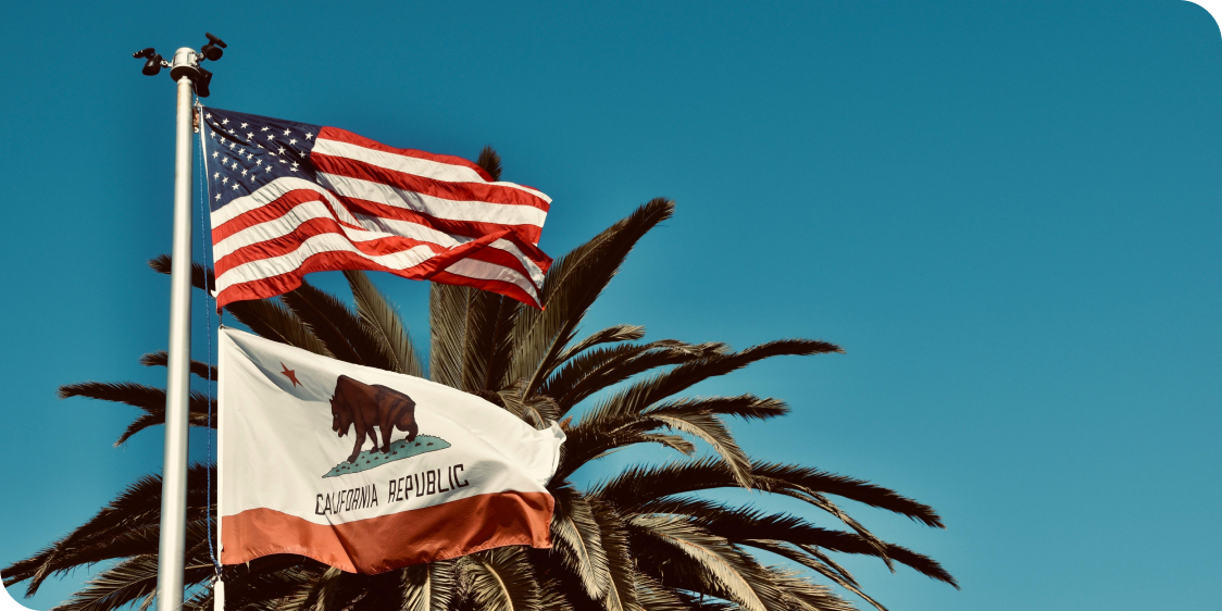 Monterey, CA, United States Flags Under the Blue Sky