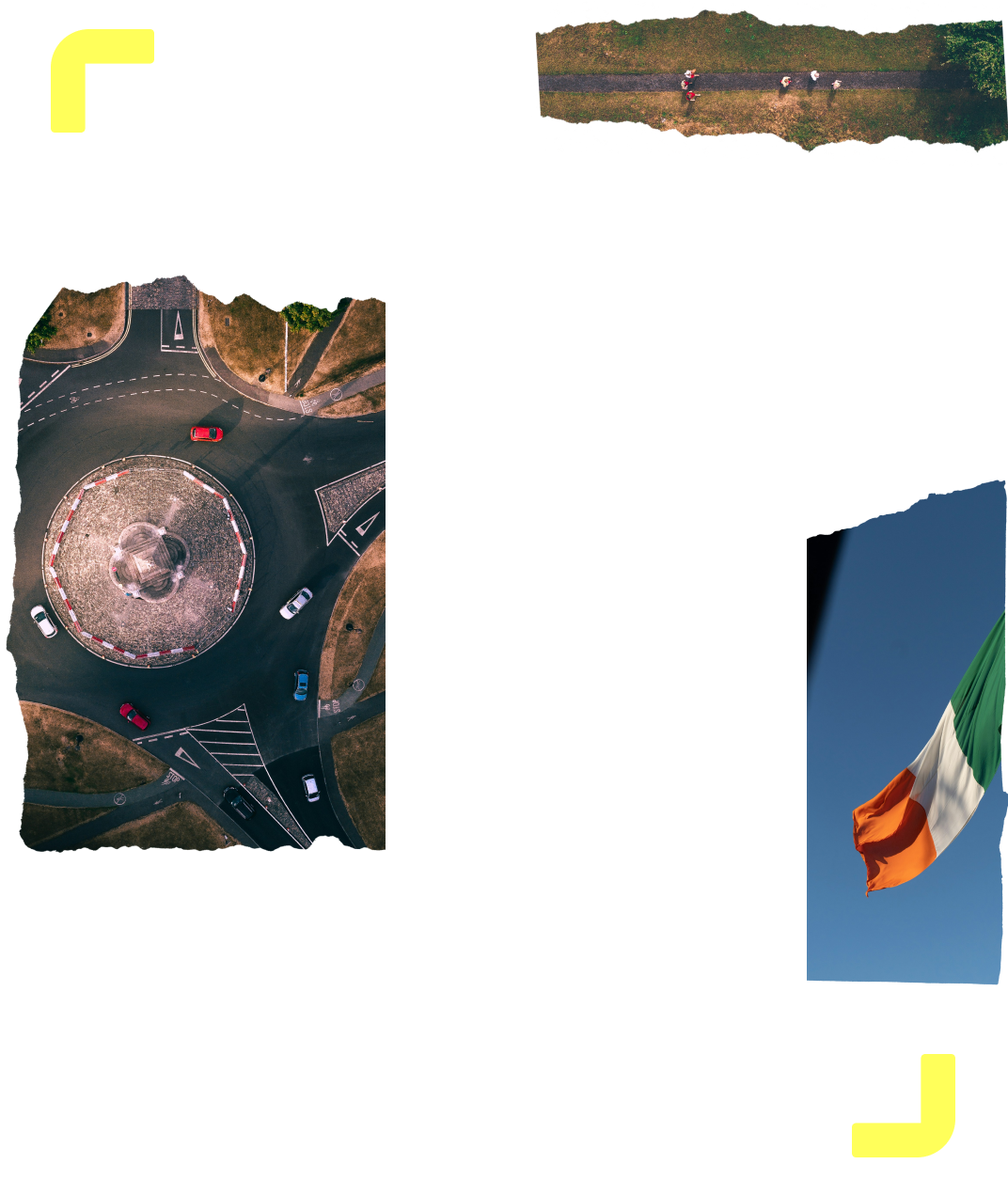A collage of images with locations from Ireland