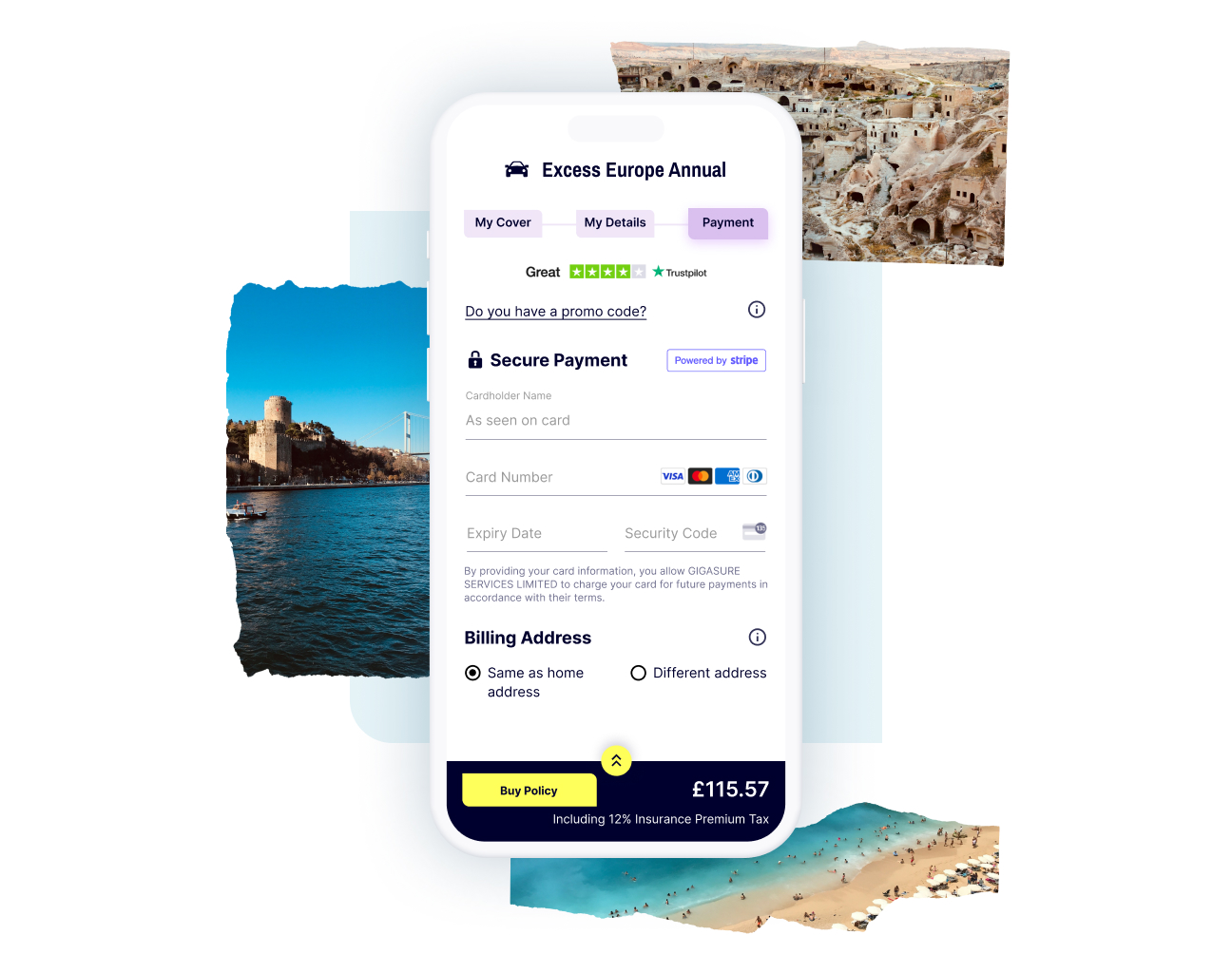  The final step in purchasing your Gigasure Car Hire Excess Insurance for Turkey